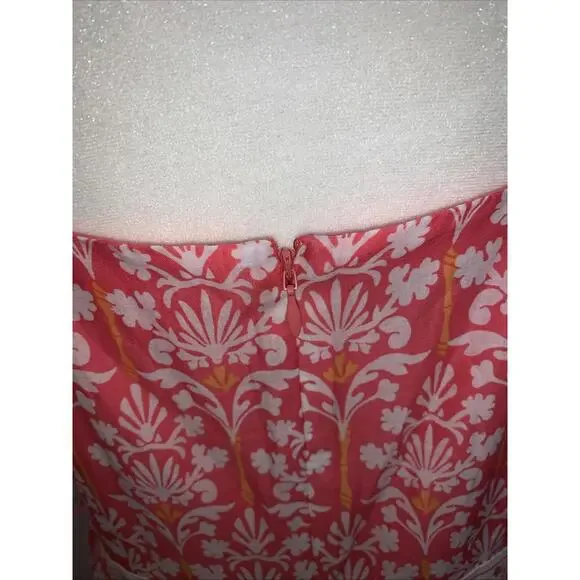 Talbots Coral Pink Voile Sleeveless Flare Maxi Dress Pockets Sundress Cotton 10P - Picture 9 of 15